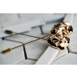COPY - Dear Martian Mens Gold Comedy Mask Lapel Pin